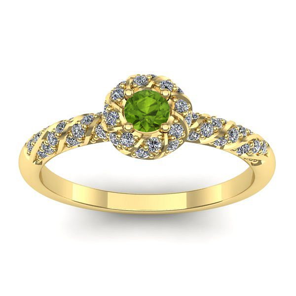 Inel logodna cu peridot rotund