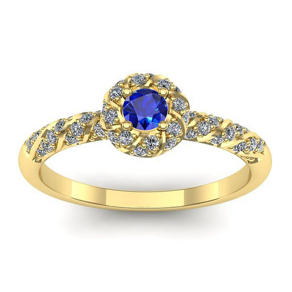 Inel de logodna cu safir rotund