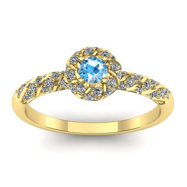 Inel logodna cu topaz blue rotund