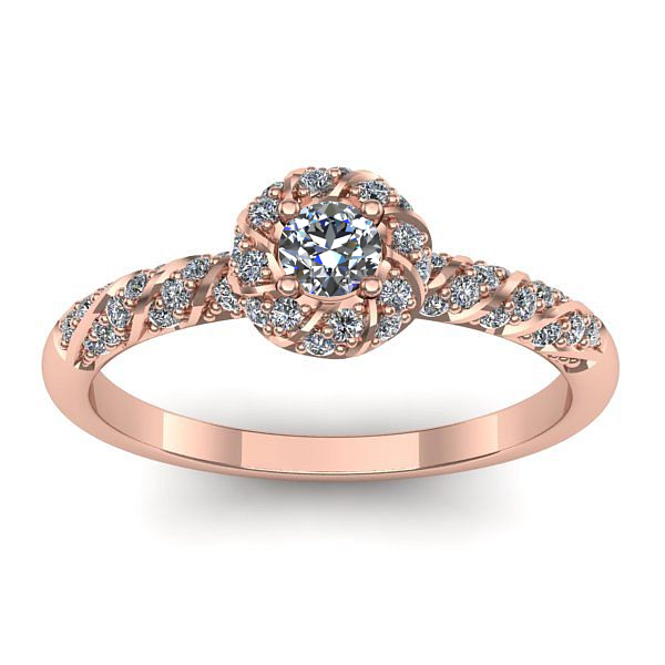 Inel cu diamant rotund