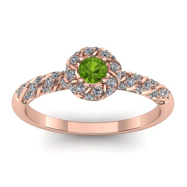 Inel cu peridot rotund