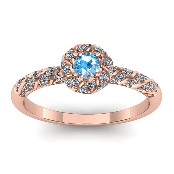 Inel logodna cu topaz blue rotund