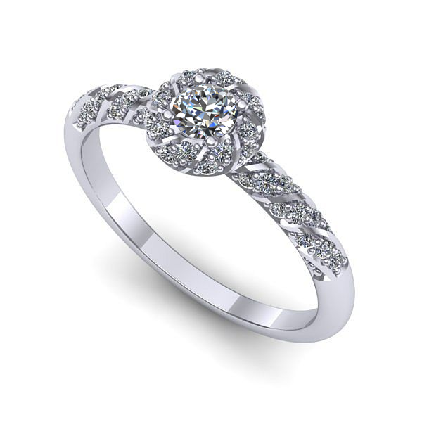 Inel din aur alb cu diamant