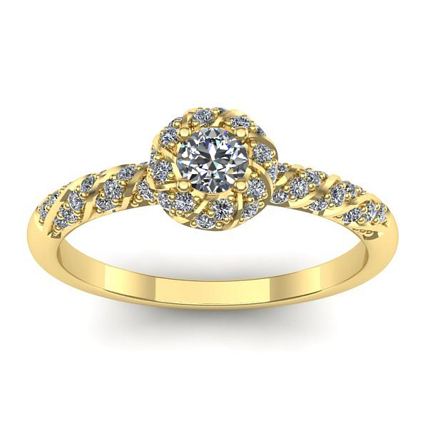 Inel logodna cu diamant rotund