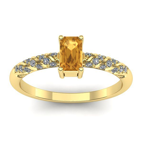 Inel de logodna cu citrin dreptunghiular