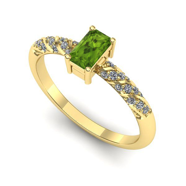 Inel de logodna din aur galben cu peridot