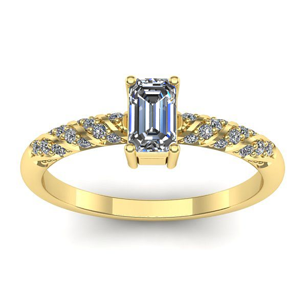 Inel cu safir alb dreptunghiular