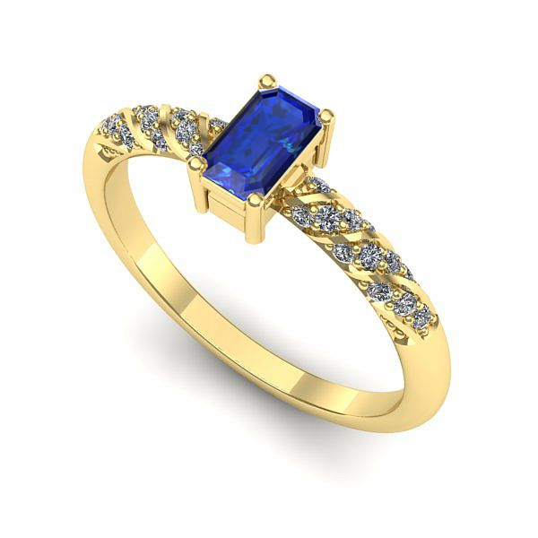 Inel din aur galben cu safir