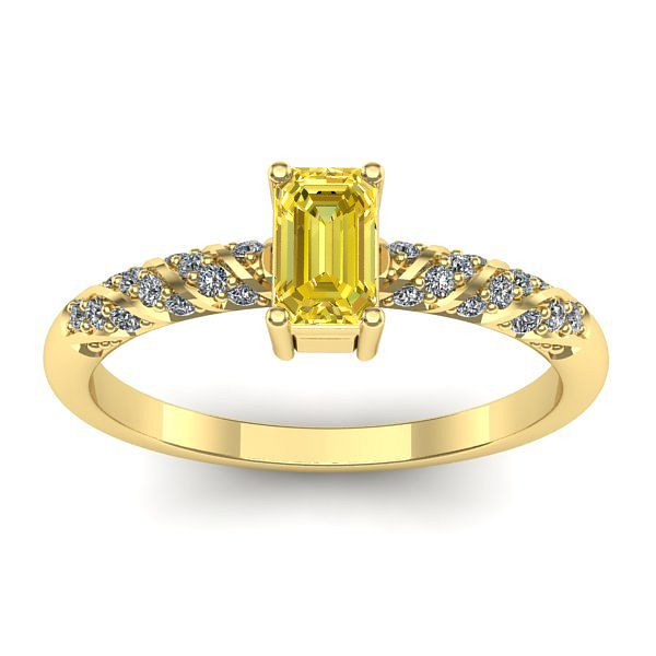 Inel cu safir galben dreptunghiular