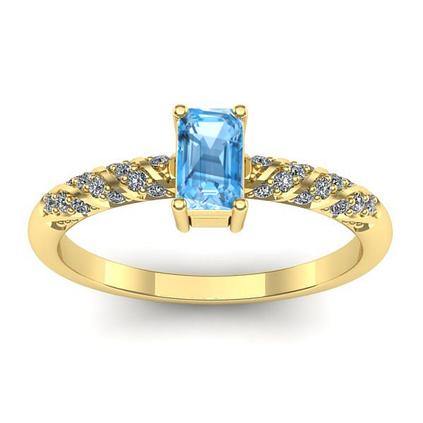 Inel cu topaz blue dreptunghiular