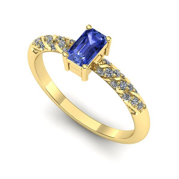 Inel din aur galben cu tanzanit