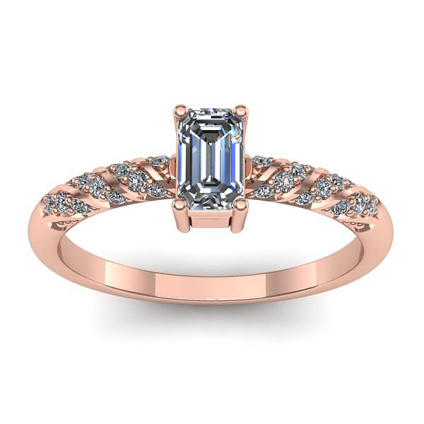 Inel de logodna cu diamant emerald cut