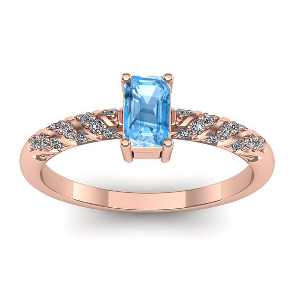 Inel cu topaz blue dreptunghiular