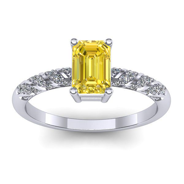 Inel de logodna cu safir galben dreptunghiular