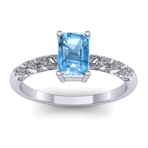 Inel cu topaz blue dreptunghiular