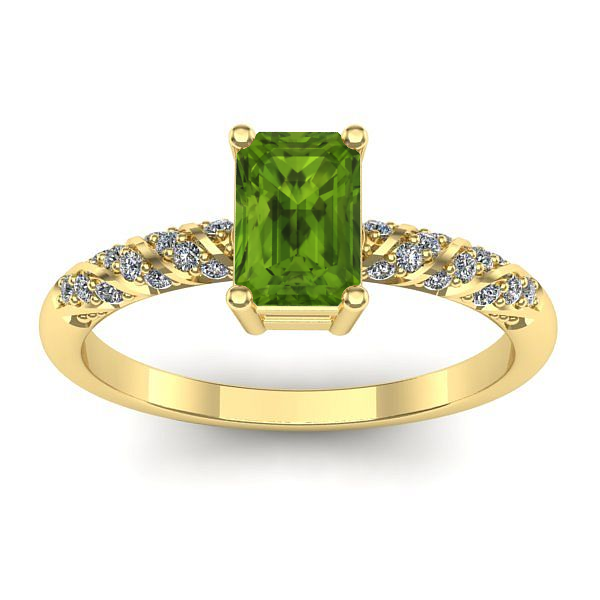 Inel logodna cu peridot dreptunghiular
