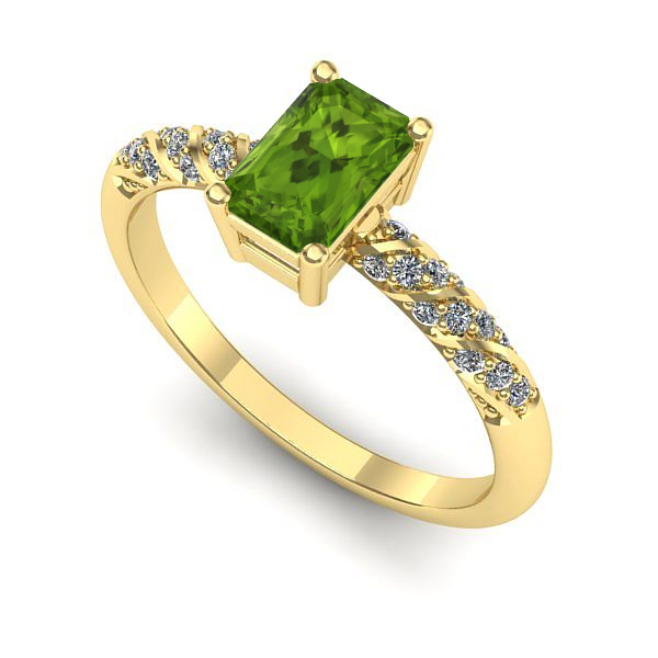 Inel din aur galben cu peridot