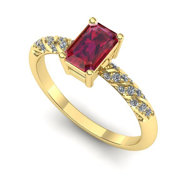 Inel din aur galben cu rubin