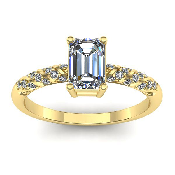 Inel cu safir alb dreptunghiular