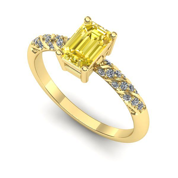 Inel de logodna din aur galben cu safir galben