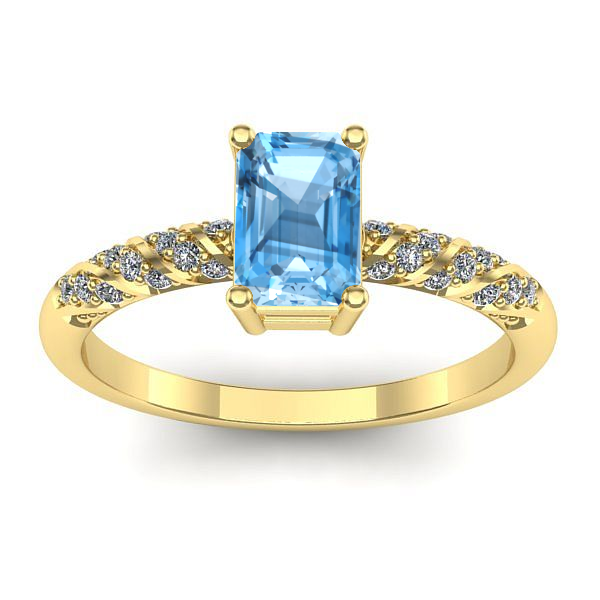 Inel de logodna cu topaz blue dreptunghiular
