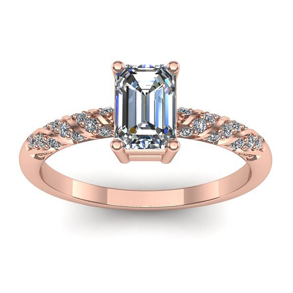 Inel de logodna cu diamant emerald cut
