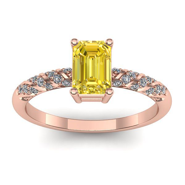 Inel de logodna cu safir galben dreptunghiular