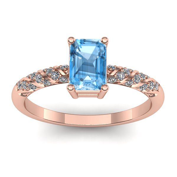 Inel cu topaz blue dreptunghiular