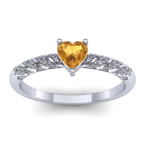 Inel de logodna cu citrin inima