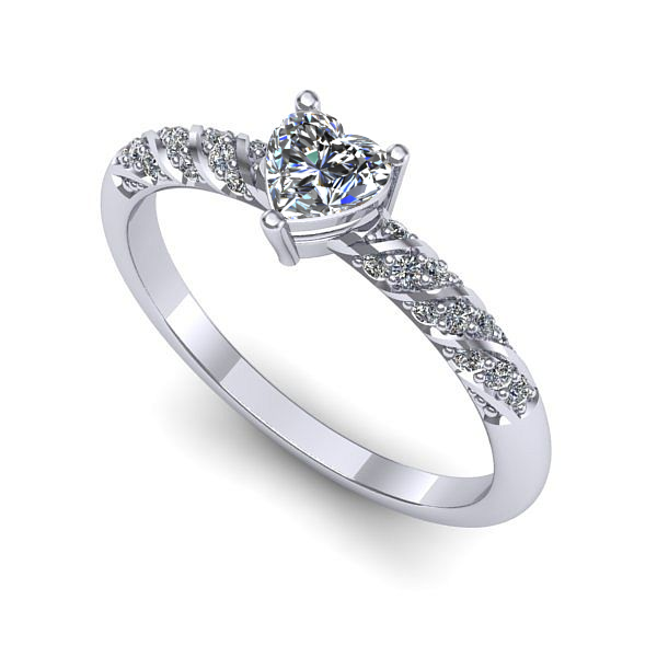 Inel din aur alb cu diamant