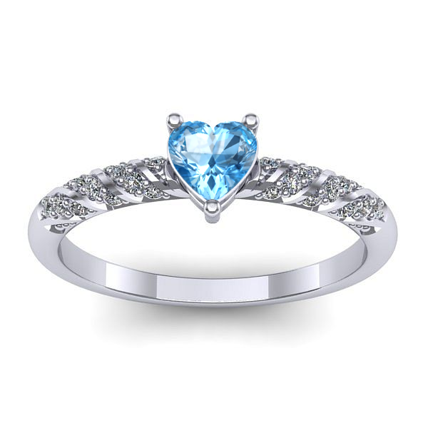 Inel logodna cu topaz blue inima