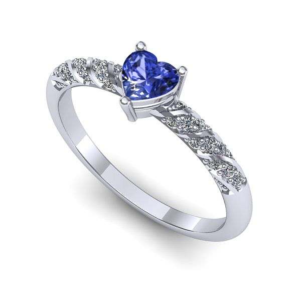 Inel de logodna din aur alb cu tanzanit