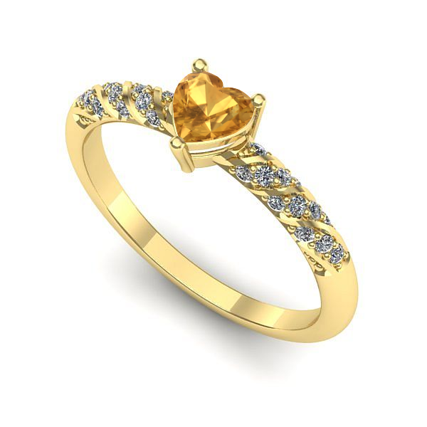 Inel din aur galben cu citrin
