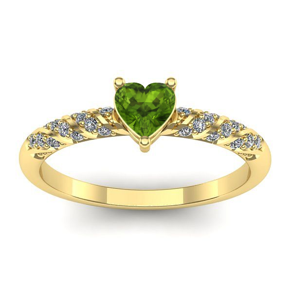 Inel cu peridot inima