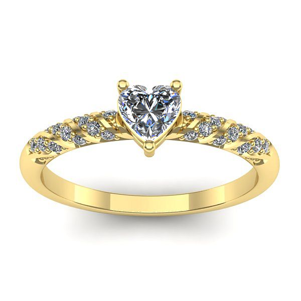 Inel de logodna cu safir alb inima