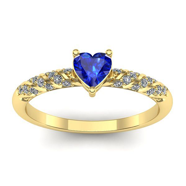 Inel cu safir inima