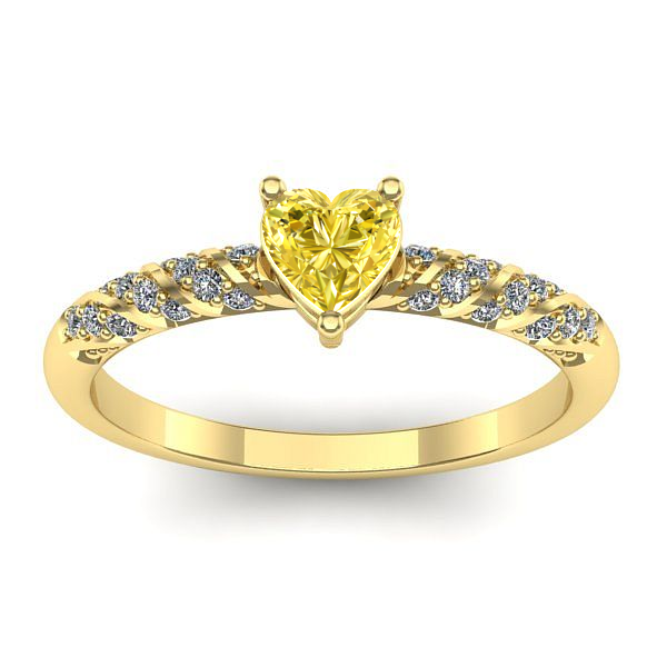 Inel de logodna cu safir galben inima
