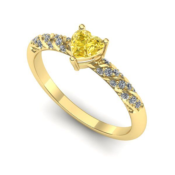 Inel din aur galben cu safir galben