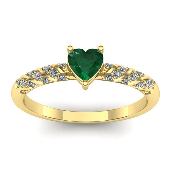 Inel cu smarald inima