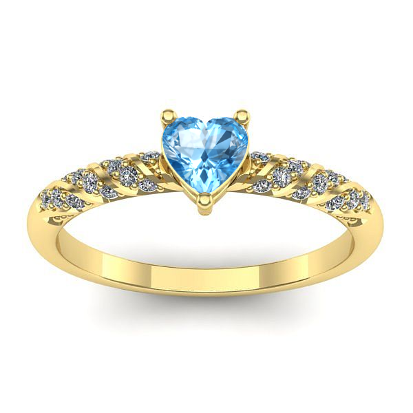 Inel logodna cu topaz blue inima