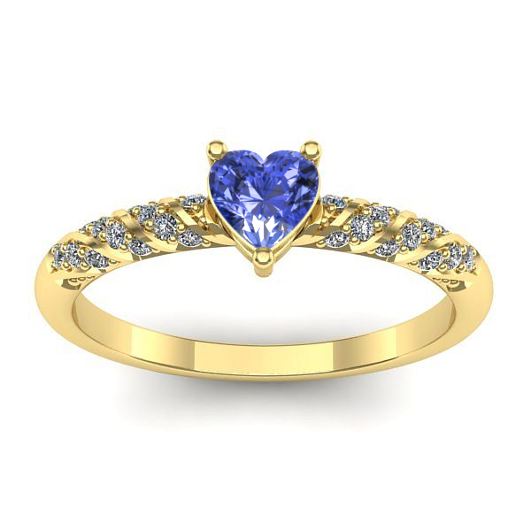 Inel logodna cu tanzanit inima