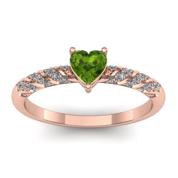 Inel cu peridot inima