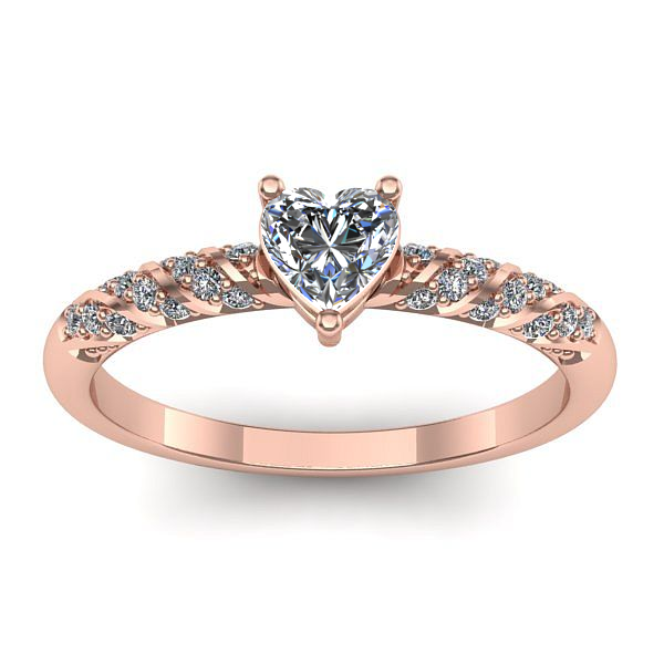 Inel de logodna cu safir alb inima