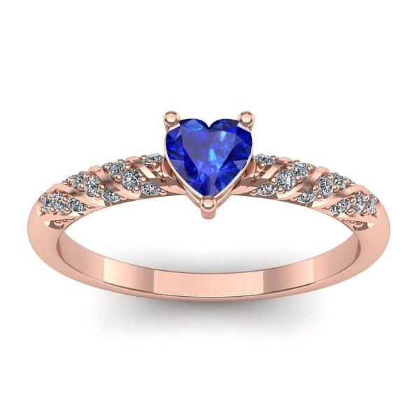 Inel de logodna cu safir inima