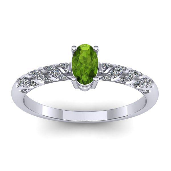 Inel cu peridot oval