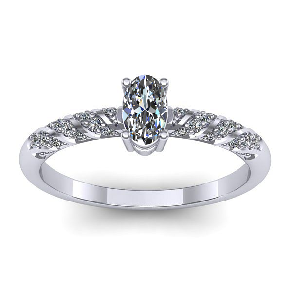 Inel cu safir alb oval