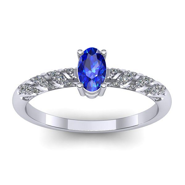 Inel cu safir oval