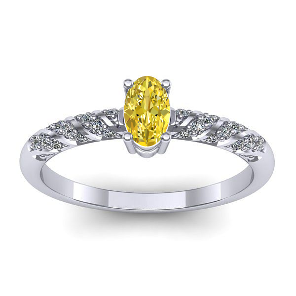 Inel de logodna cu safir galben oval