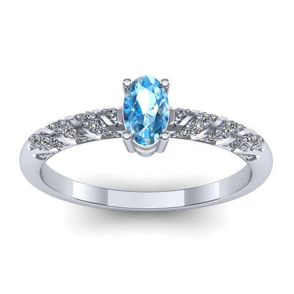 Inel de logodna cu topaz blue oval