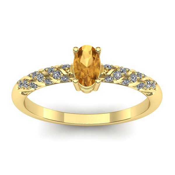 Inel de logodna cu citrin oval